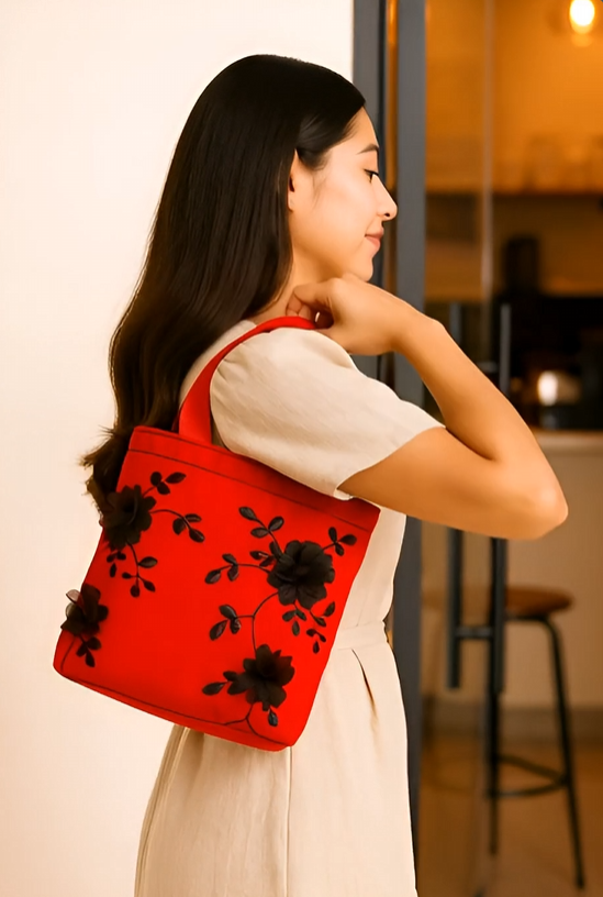 Crimson Garden Tote - HowdyHo