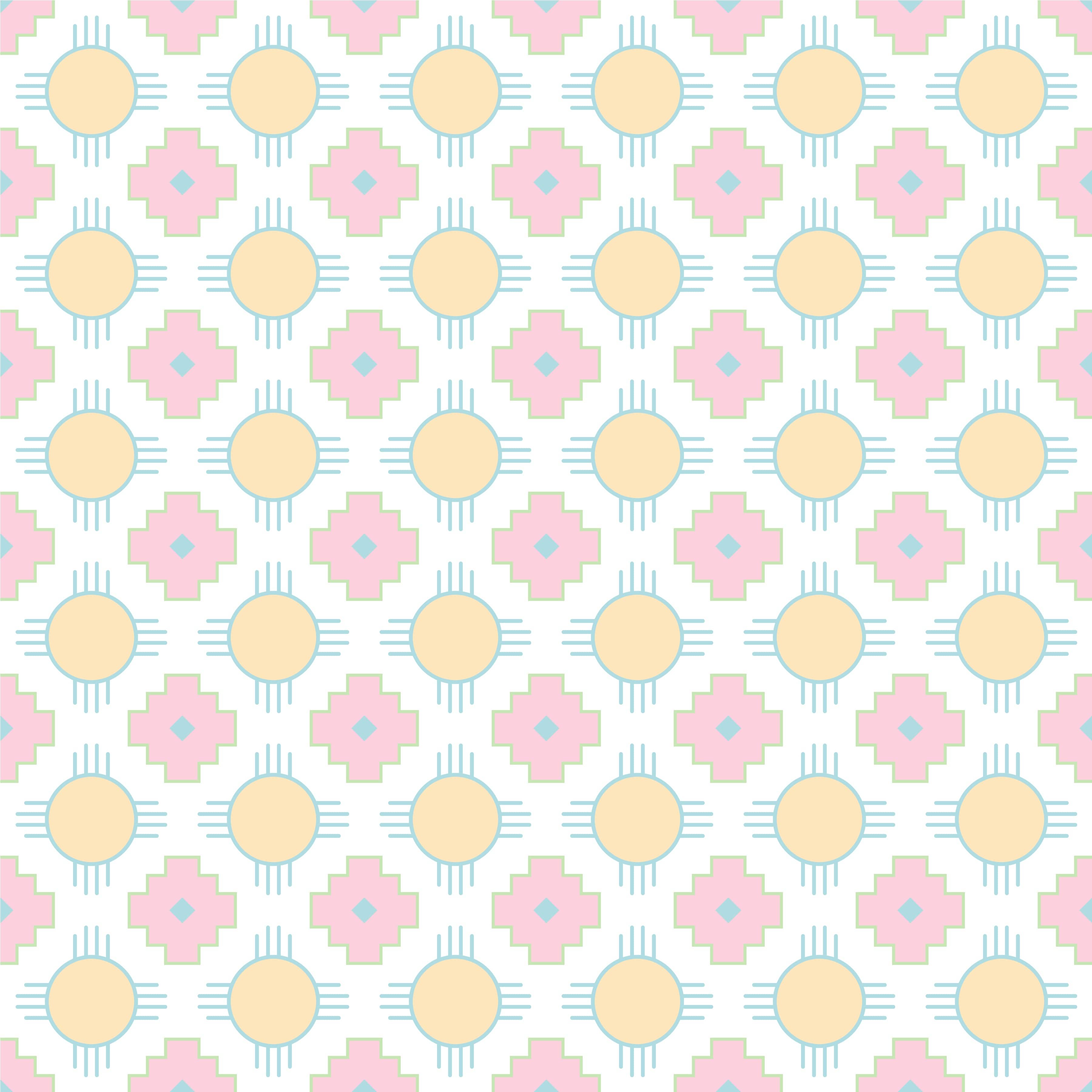 The Sunset Crossroads pattern from HowdyHo displays an inviting array of soft pink crosses and radiant yellow suns on a gentle white background. This fabric design captures the soothing colors of a sunset, ideal for creating a tranquil and stylish garment suitable for the HowdyHo casual wear line.